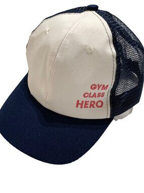 Jam Gym Class Hero Trucker Hat Snapback Mesh Cap White Navy Blue One Size